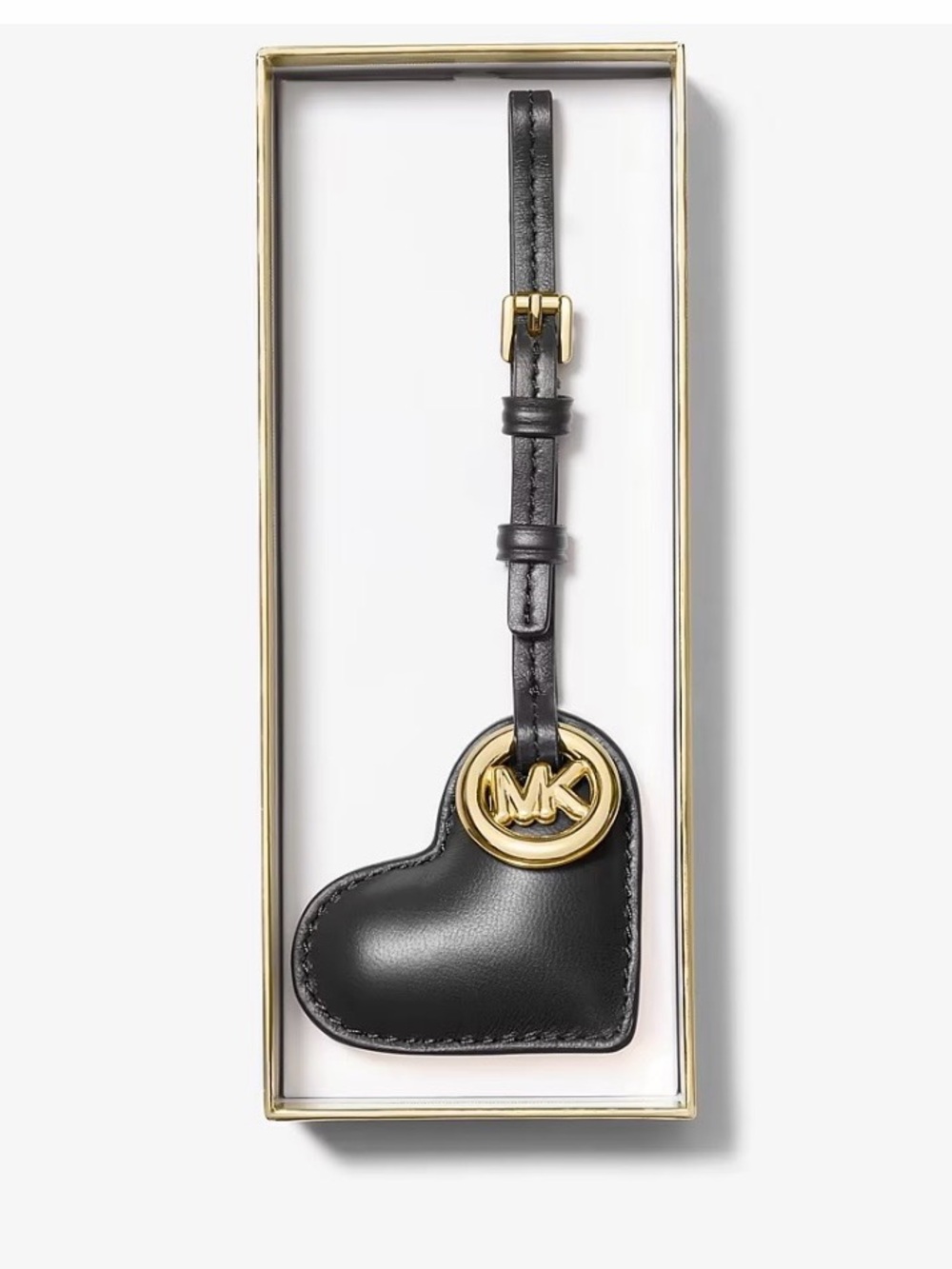 NWT 🖤 Michael Kors Black Puffy Heart Leather Bag Charm